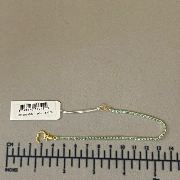 Gorjana 18k Gold Plated Brass Aqua Crystals Lexi Bracelet Womens Jewelry New - Picture 6 of 6